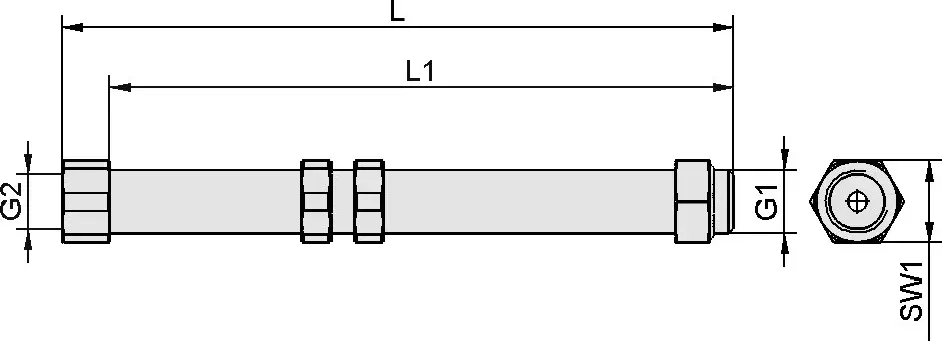technical drawing of CobotPump suction cup connection with dimensions