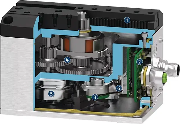 cutaway diagram showing internal components of the electric gripper