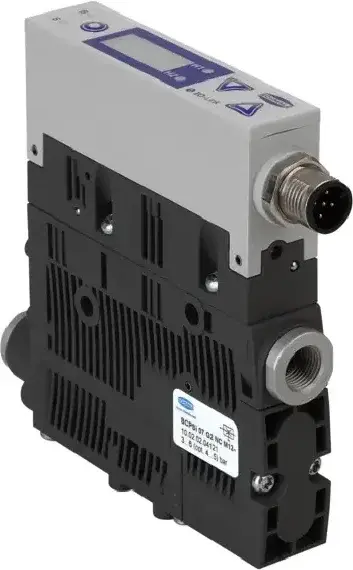 Compact ejector shown from front side with connector and label visible
