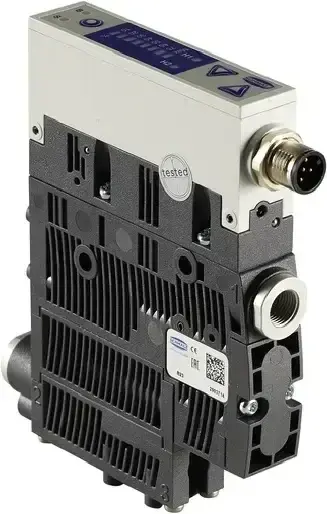 compact ejector viewed from front side showing connector and label
