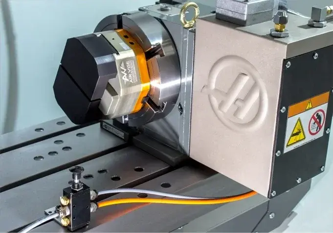 Air Vise Table Vise mounted on a CNC machine table