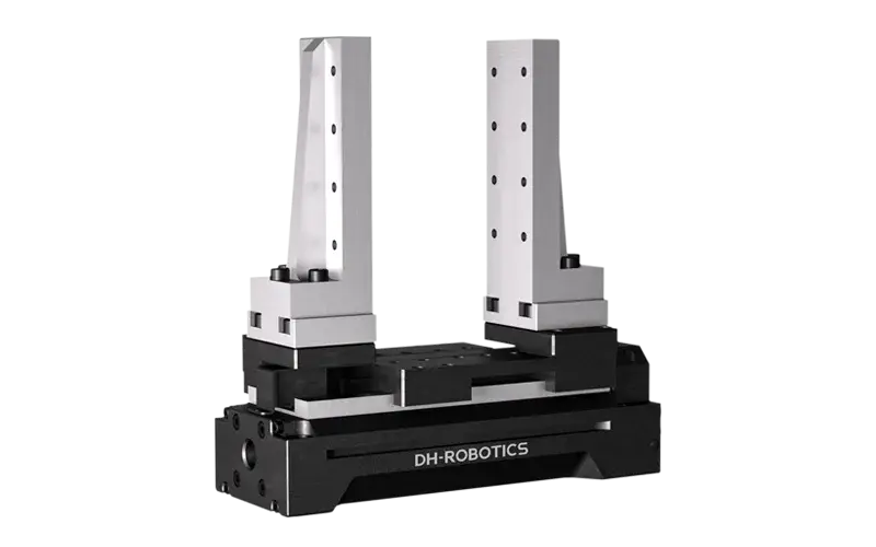 Electric gripper unit from front right side on white background