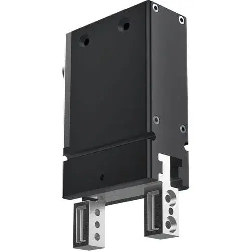 Front left angle view of Zimmer GEP2013IO-00-B electric gripper