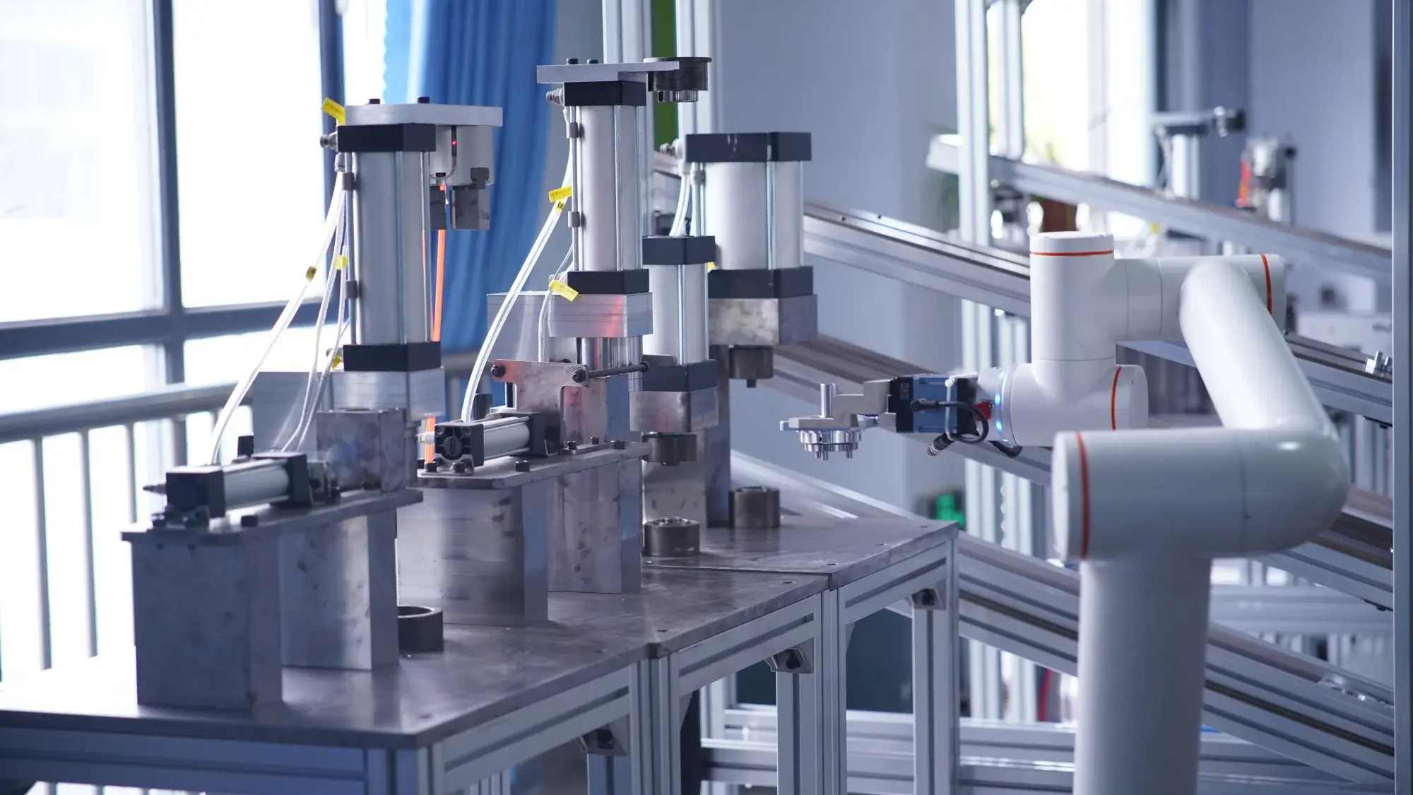 FAIRINO FR5 collaborative robot arm working on industrial assembly line