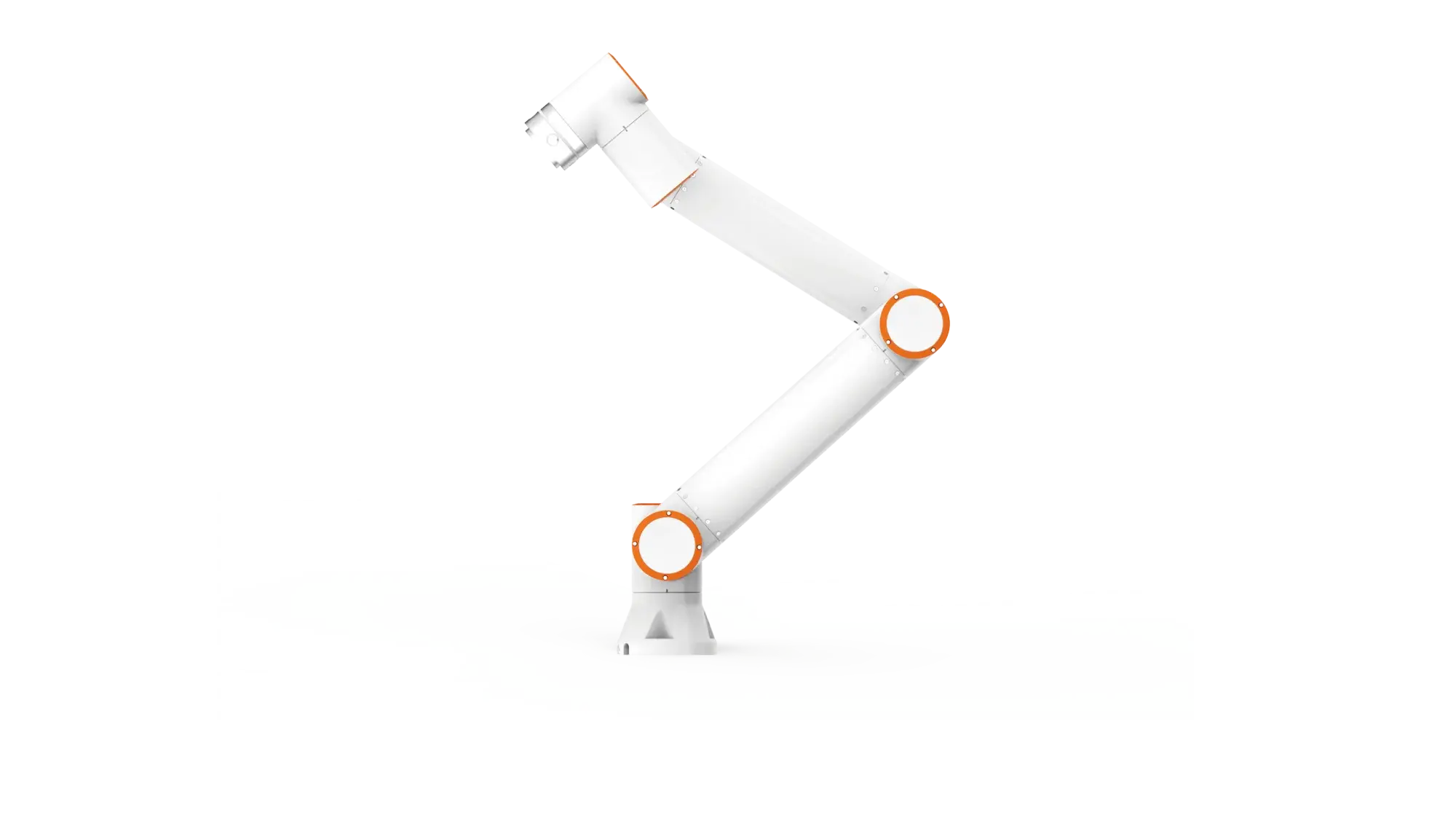 side angle of FAIRINO FR20 industrial robot arm on white background