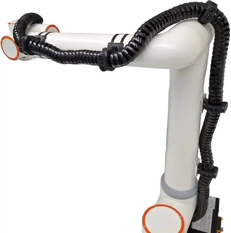 side view of FAIRINO FR10 six axis robot arm with cables attached