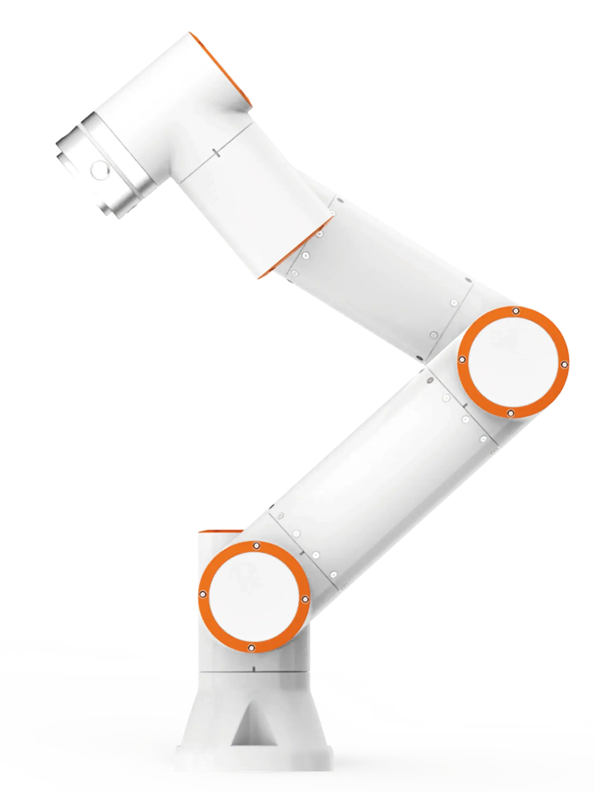 side view of Fairino FR3 collaborative robot arm with orange round joints
