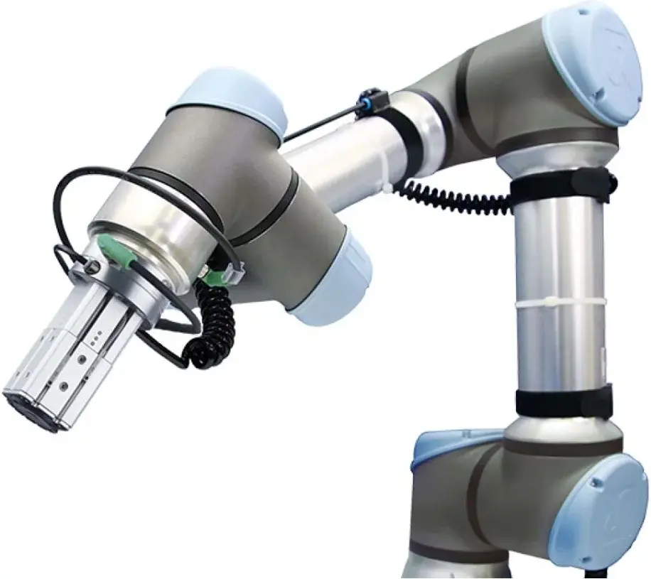 SMC MHM-25D-X7400A Magnetic Cobot Gripper mounted on a collaborative robot arm