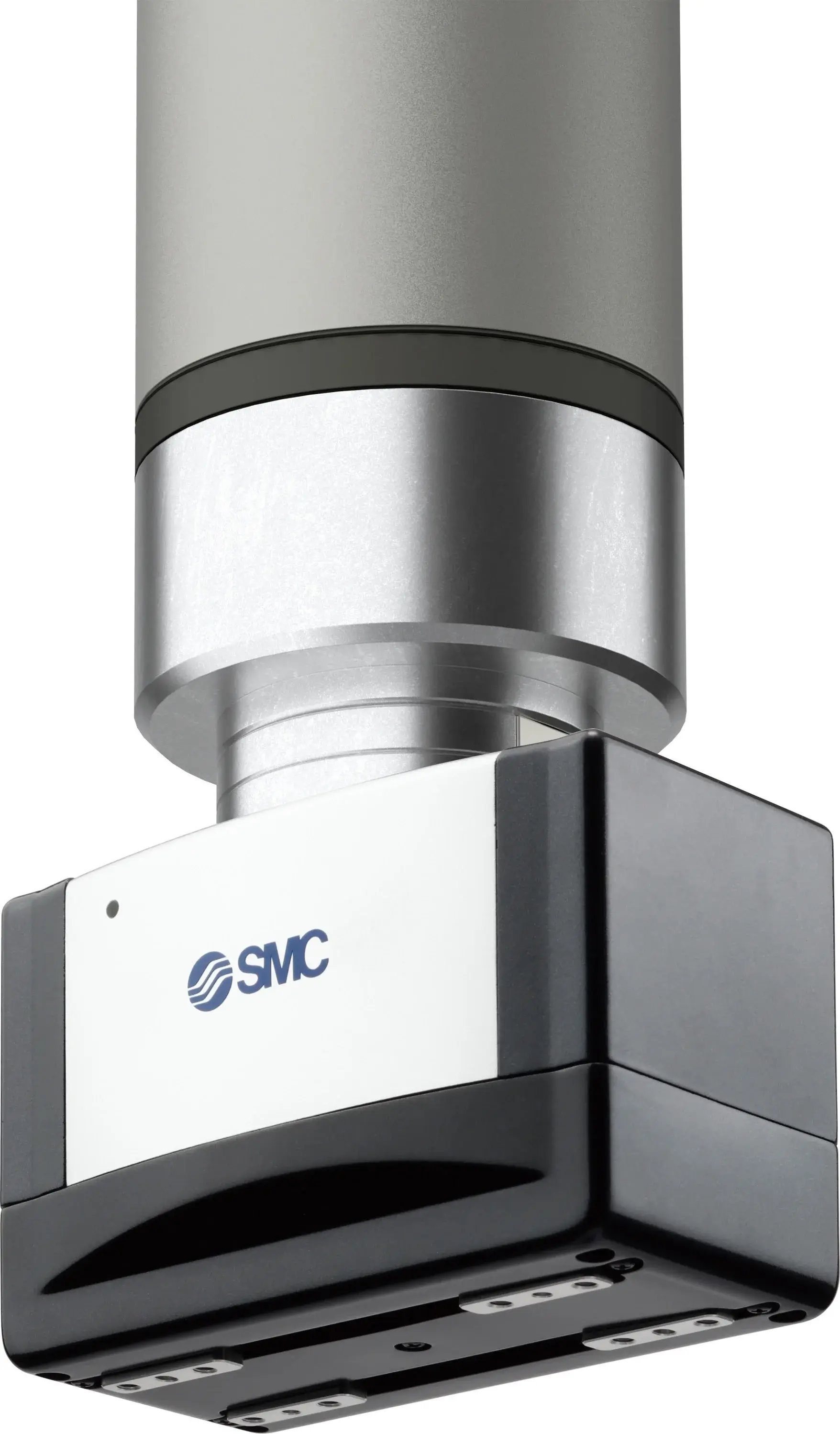 bottom side view of SMC LEHR32K2 electric gripper mounted on a robotic arm