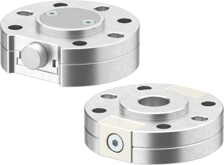 two tool changer parts shown from front and back angles on white background